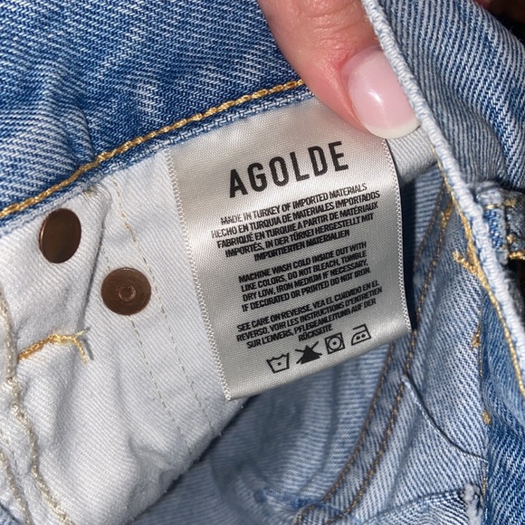 Agolde Parker vintage cutoff short light wash jean shorts with alterations - Picture 8 of 8